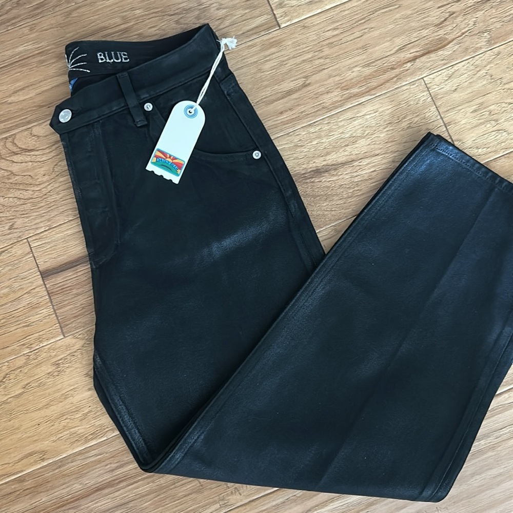 AG Daily Blue “Mantra” Coated Barrel Jeans